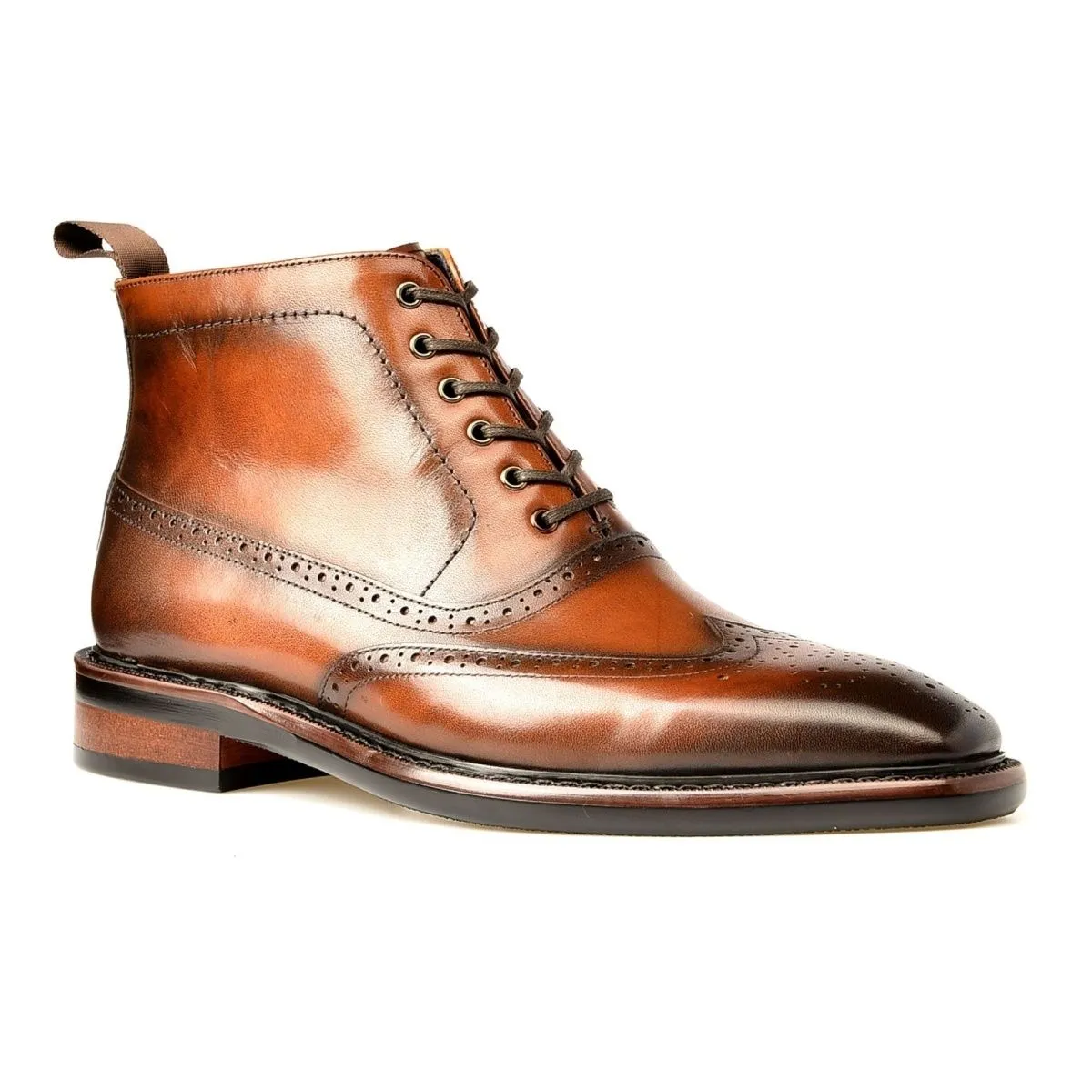 Vintage polished engraved Martin boots men's genuine leather boots