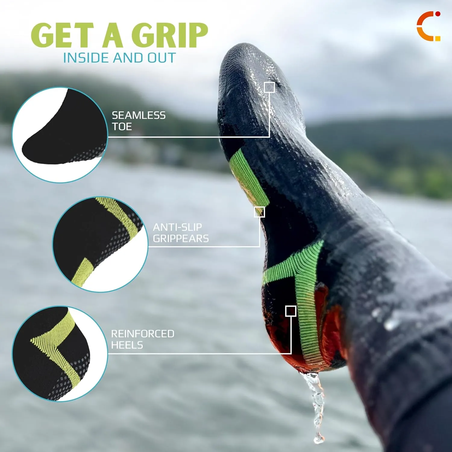 Waterproof Socks for Men and Women - Moisture Wicking, Dry and Breathable for Outdoor Hiking Wading in Water