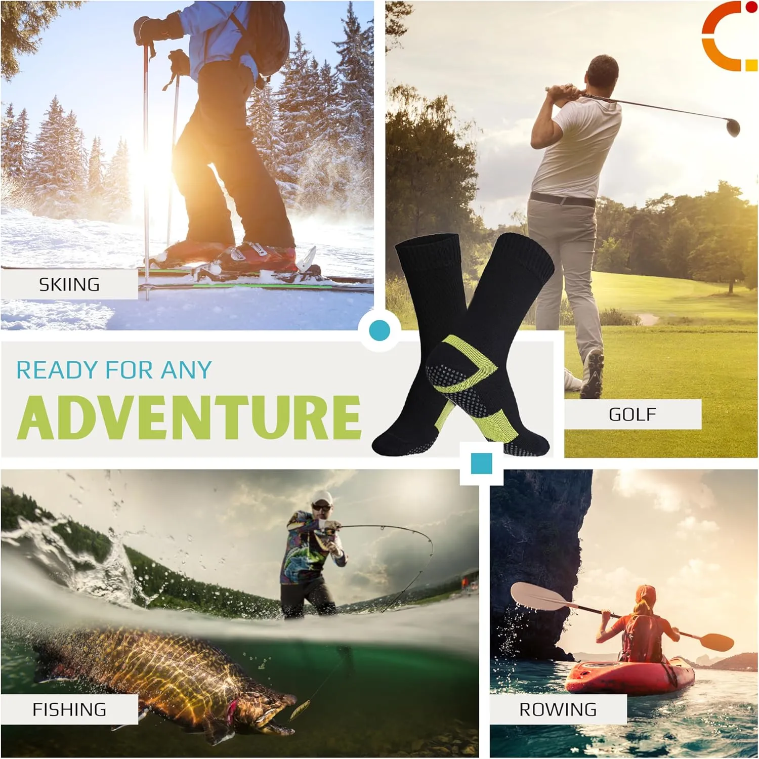 Waterproof Socks for Men and Women - Moisture Wicking, Dry and Breathable for Outdoor Hiking Wading in Water
