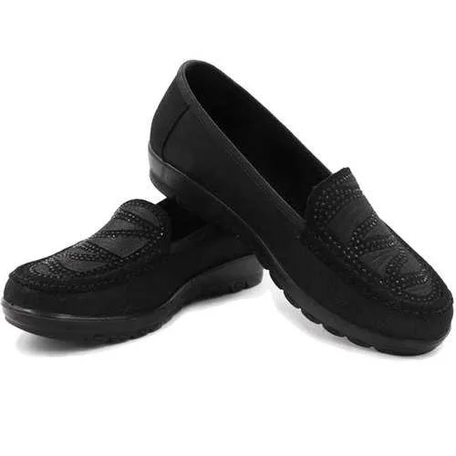 Women Casual Flat Slip On Soft Shoes In Suede