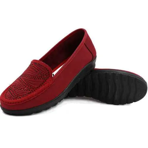 Women Casual Flat Slip On Soft Shoes In Suede
