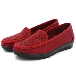 Women Casual Flat Slip On Soft Shoes In Suede