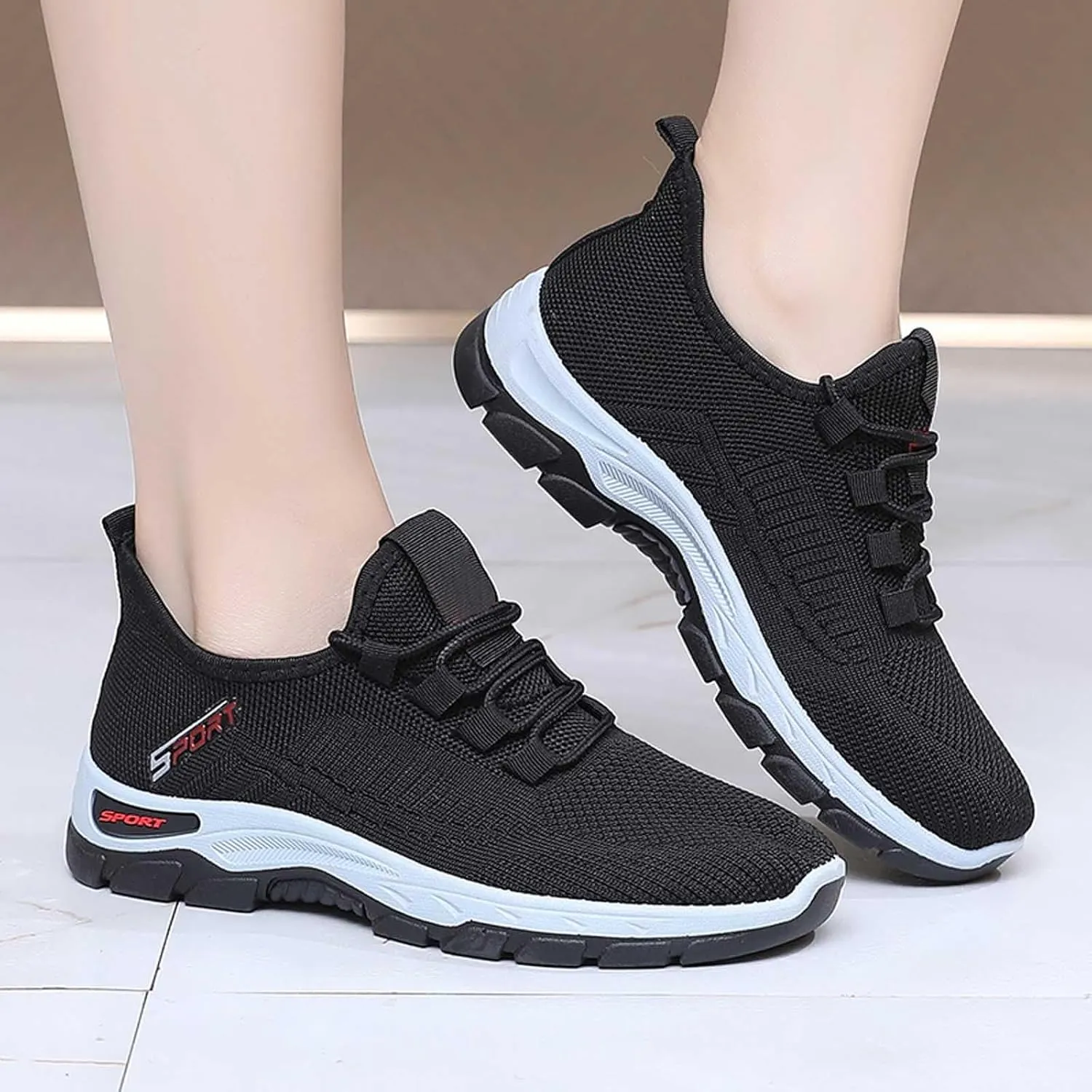 Women's Fashion Pure Color Cloth Casual Sports Shoes Breathable Non Slip Casual Shoes Neoprene Swim