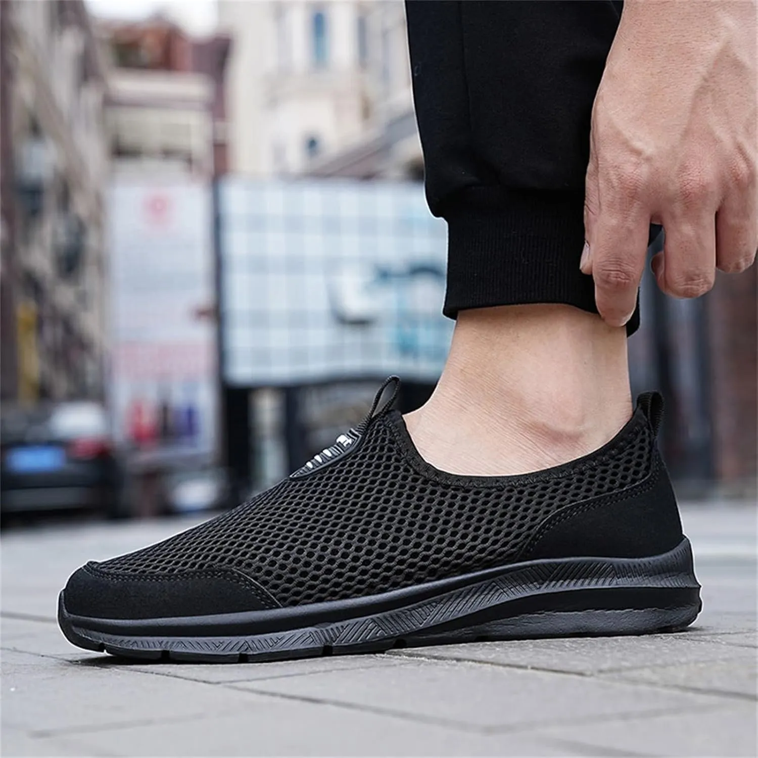 Women's Fashion Sneaker Mesh Slip On Black Non Slip Shoes for Women Comfortable Women's Trail Running Shoes Women Green Loafers Shoes Thick Sole Sneakers Womens