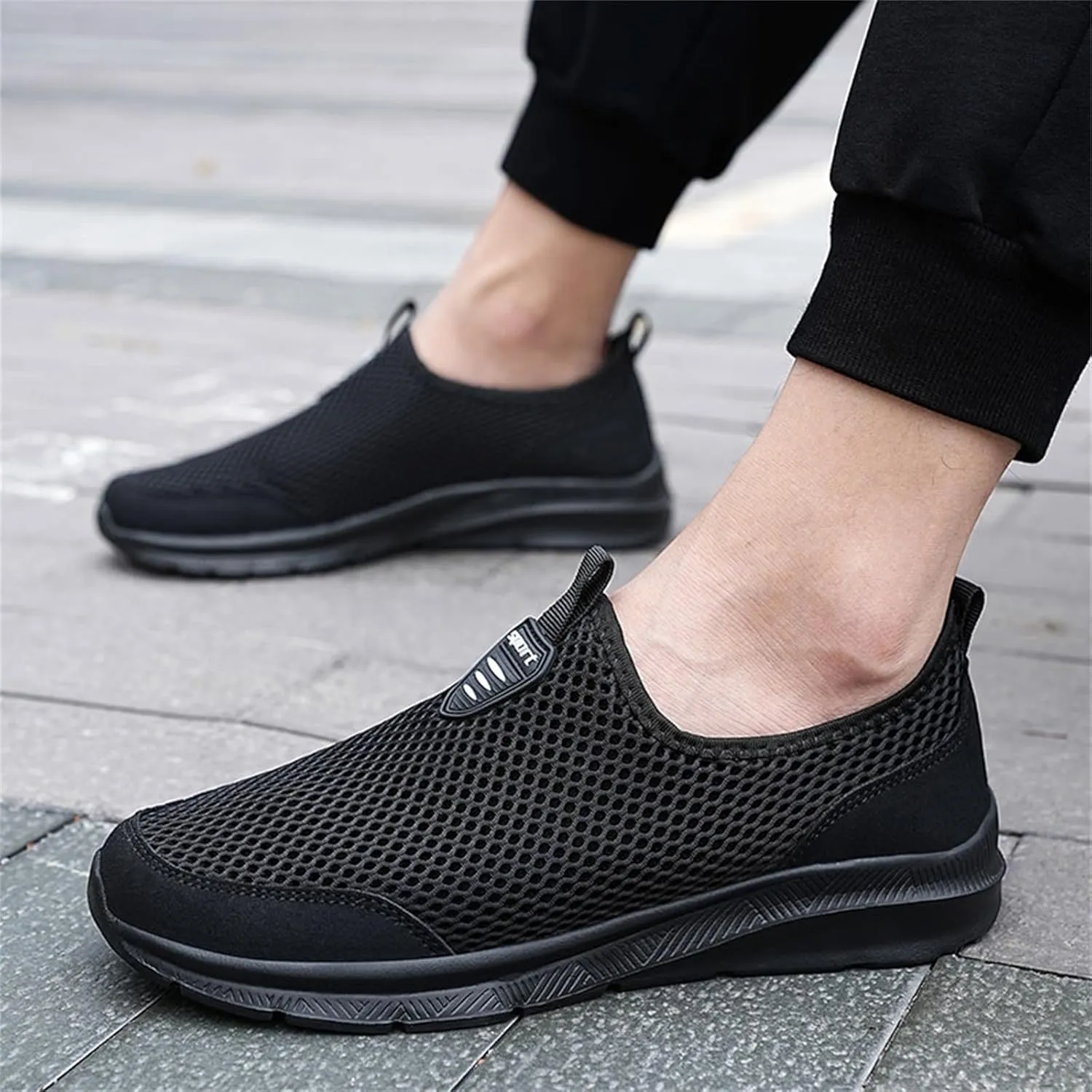 Women's Fashion Sneaker Mesh Slip On Black Non Slip Shoes for Women Comfortable Women's Trail Running Shoes Women Green Loafers Shoes Thick Sole Sneakers Womens