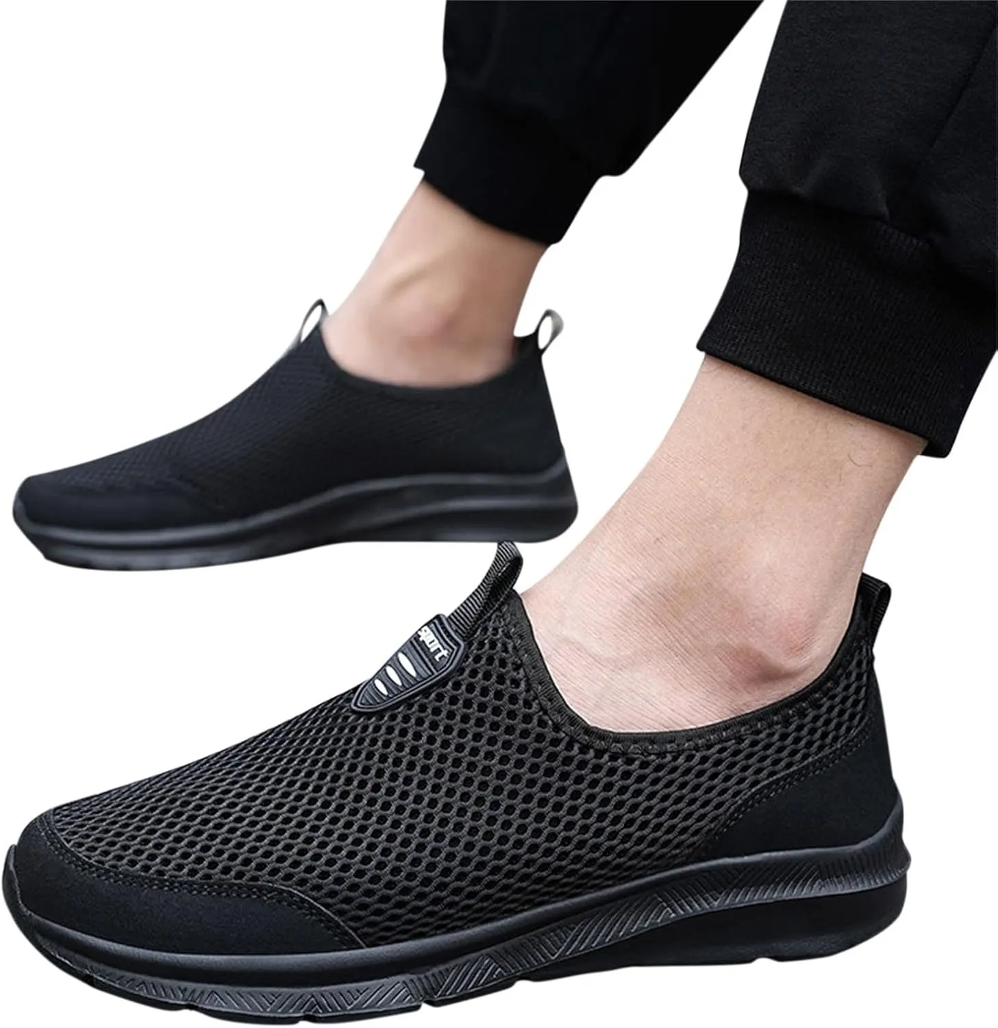 Women's Fashion Sneaker Mesh Slip On Black Non Slip Shoes for Women Comfortable Women's Trail Running Shoes Women Green Loafers Shoes Thick Sole Sneakers Womens