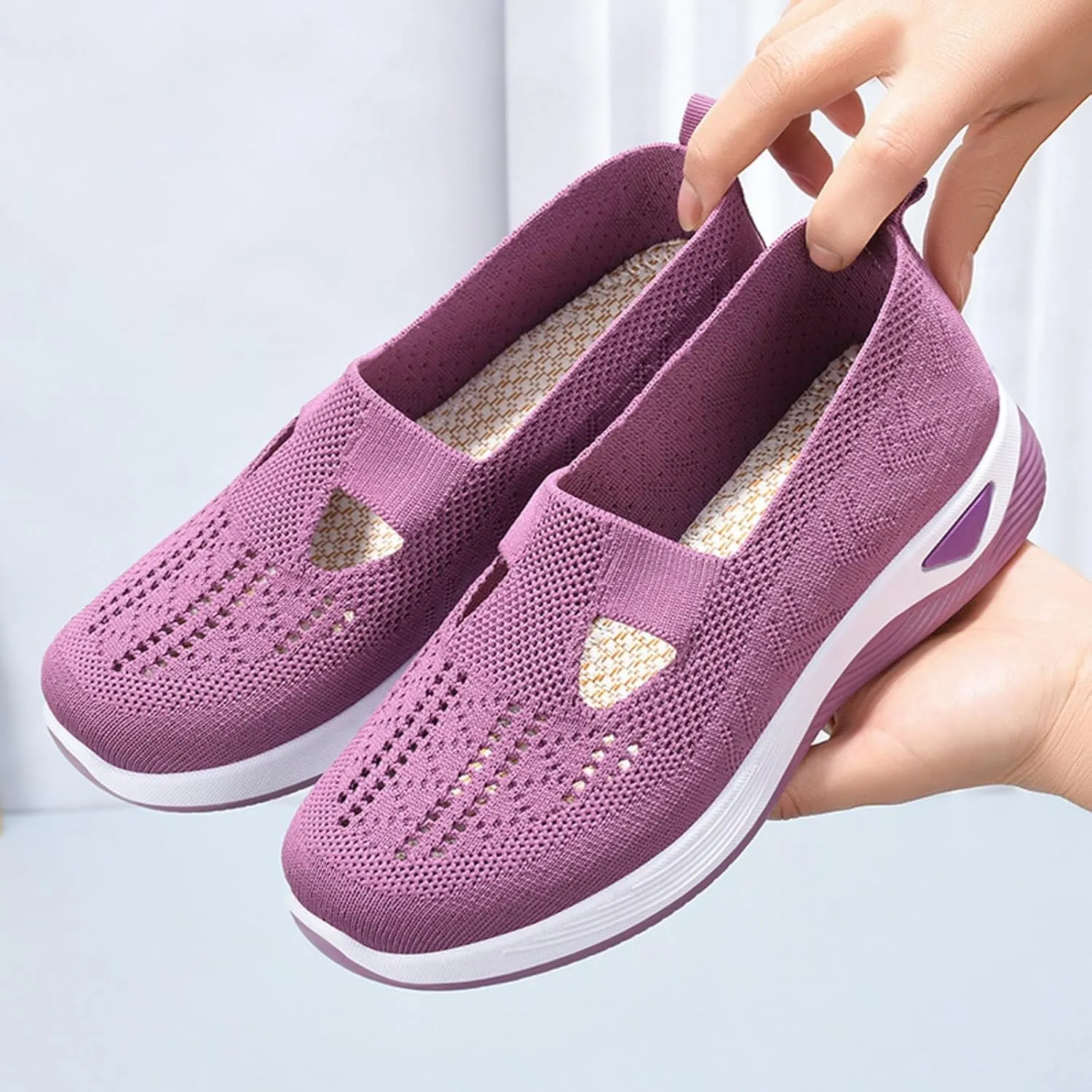 Womens Orthopedic Slip On Casual Shoes Walking Sneakers with Arch Support Comfortable Loafers Plantar Fasciitis Relief Foot Pain Diabetic Feet