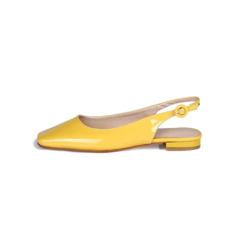 Womens Slingbacks Patent Leather Casual Flats