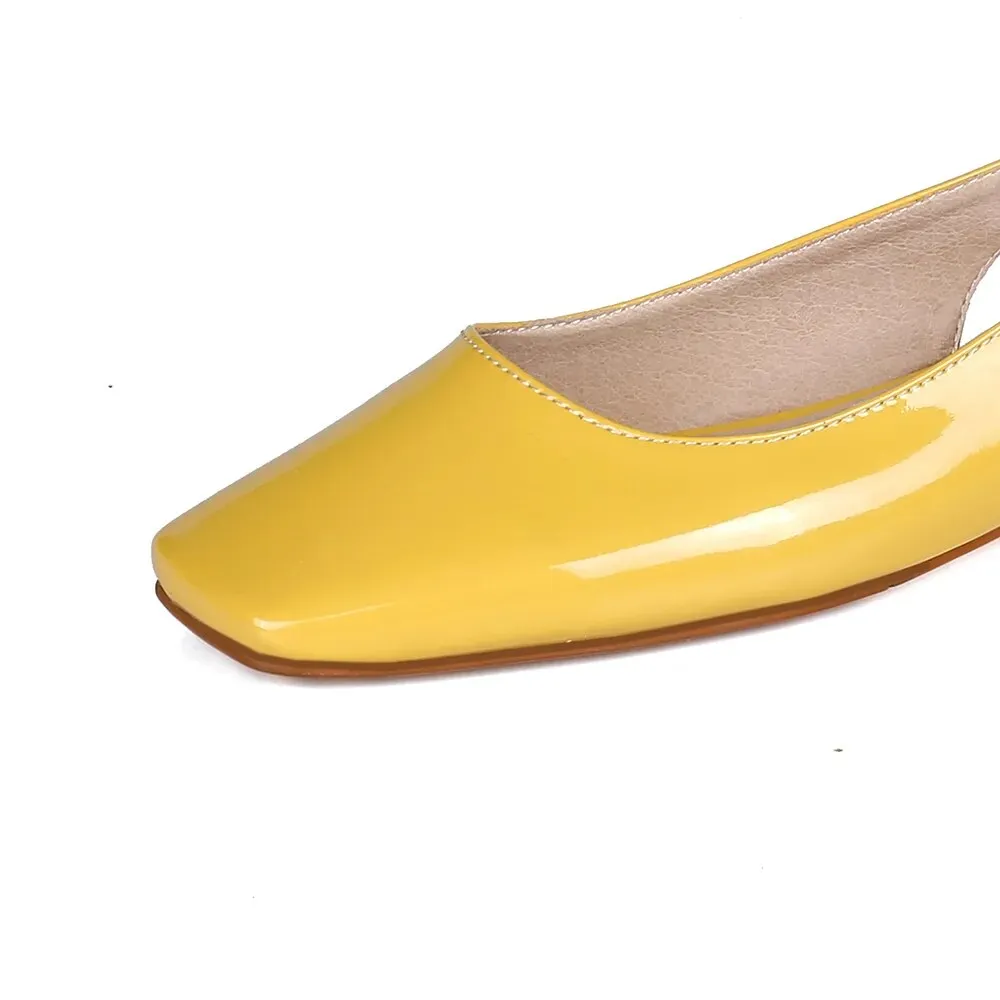 Womens Slingbacks Patent Leather Casual Flats