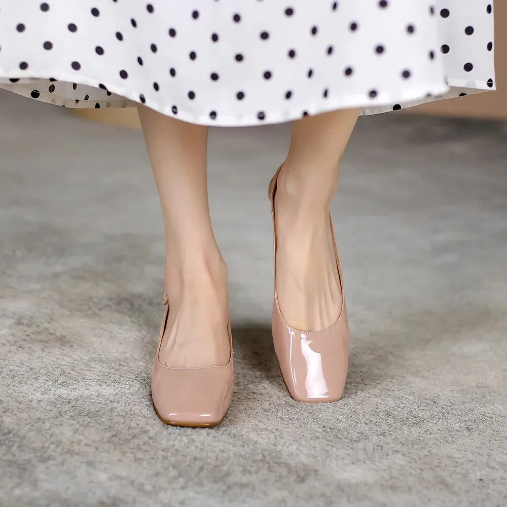 Womens Slingbacks Patent Leather Casual Flats