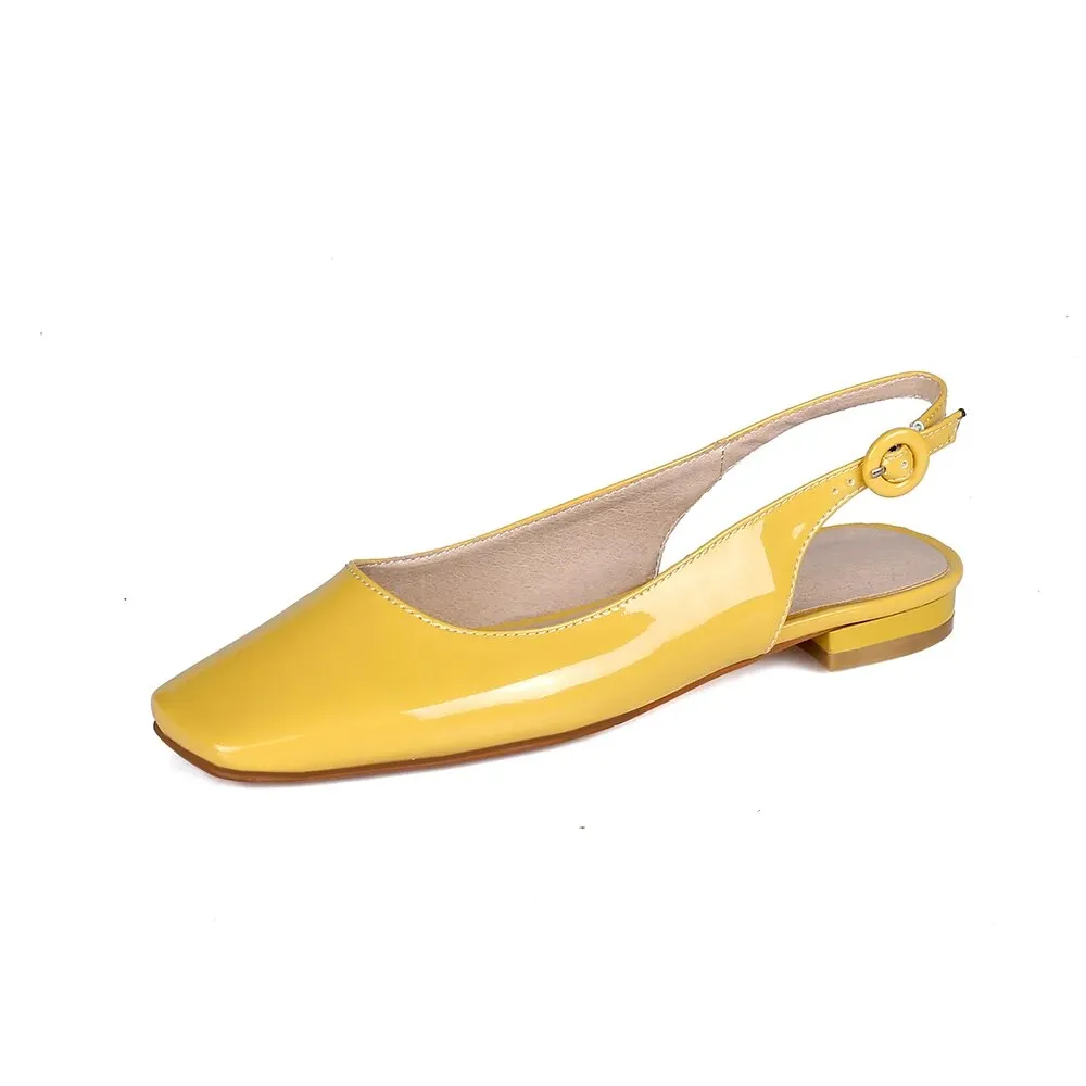Womens Slingbacks Patent Leather Casual Flats