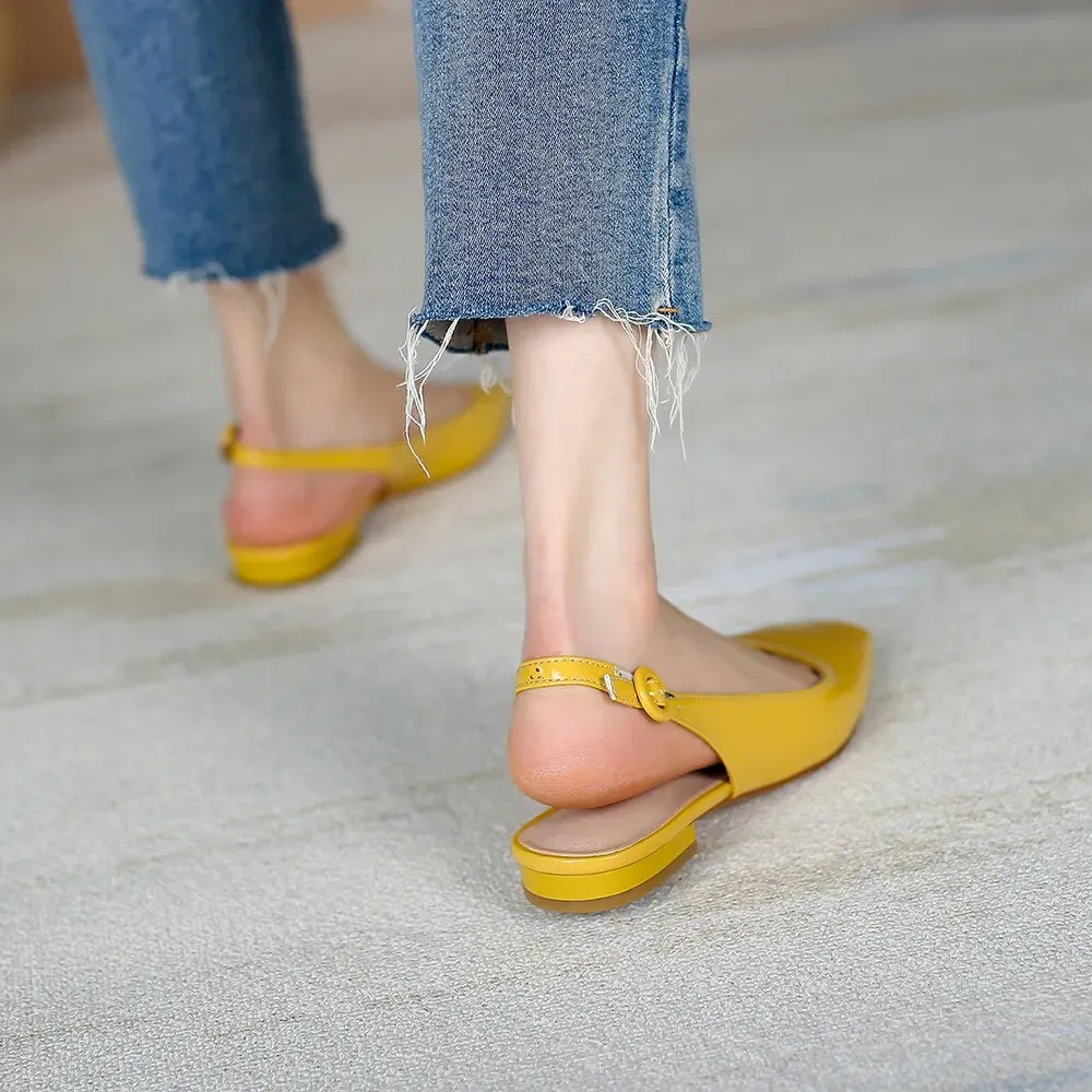 Womens Slingbacks Patent Leather Casual Flats
