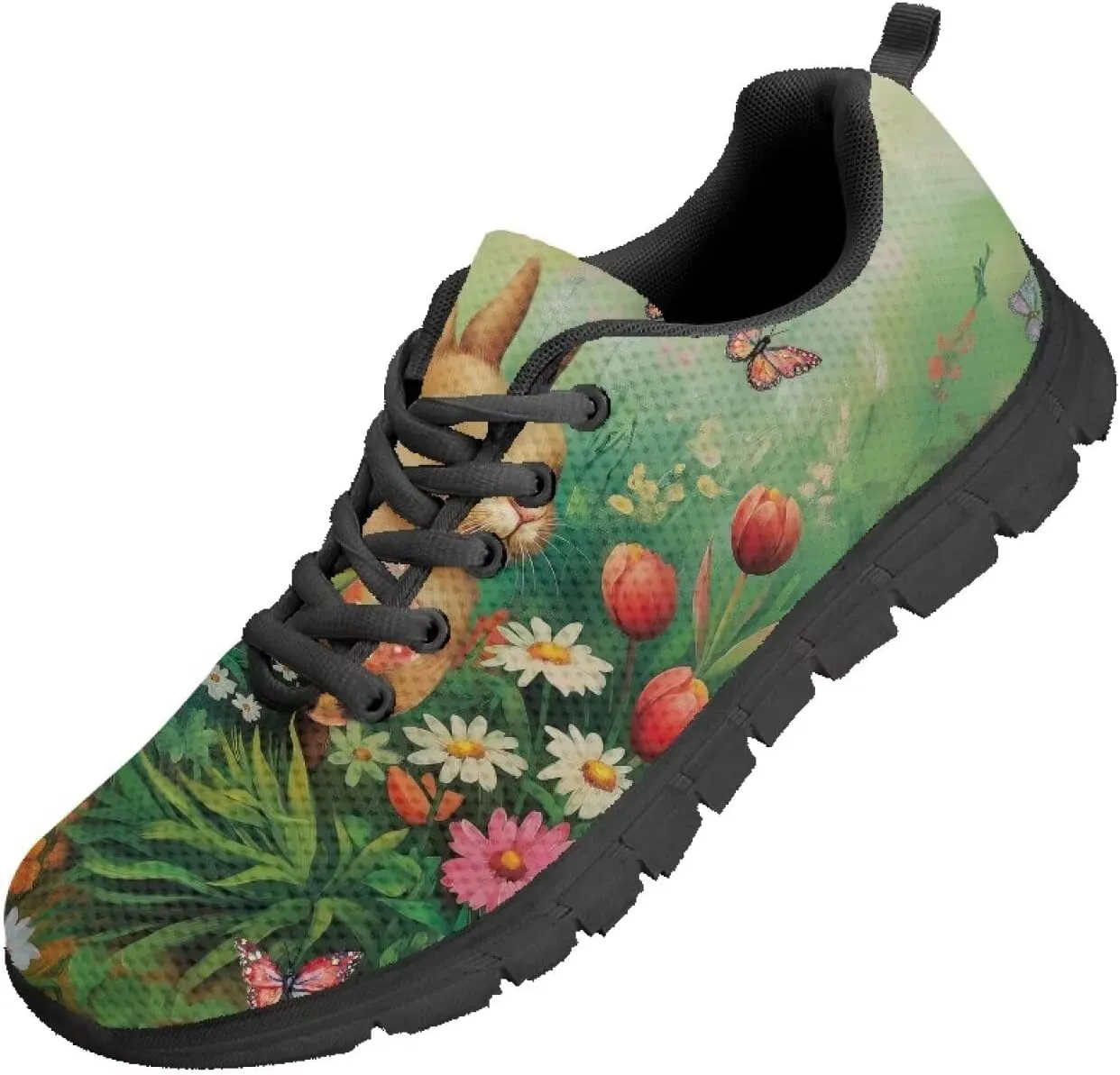 Womens Trainers Sports Running Shoes Lightweight Causal Tennis Shoe Non Slip Gym Workout Shoes Easter St. Patrick's Day Sneakers Black Sole Size 5-12