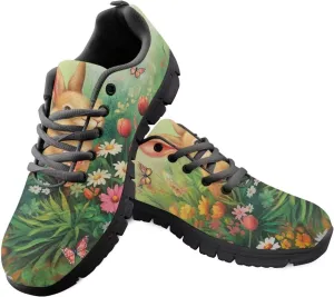Womens Trainers Sports Running Shoes Lightweight Causal Tennis Shoe Non Slip Gym Workout Shoes Easter St. Patrick's Day Sneakers Black Sole Size 5-12